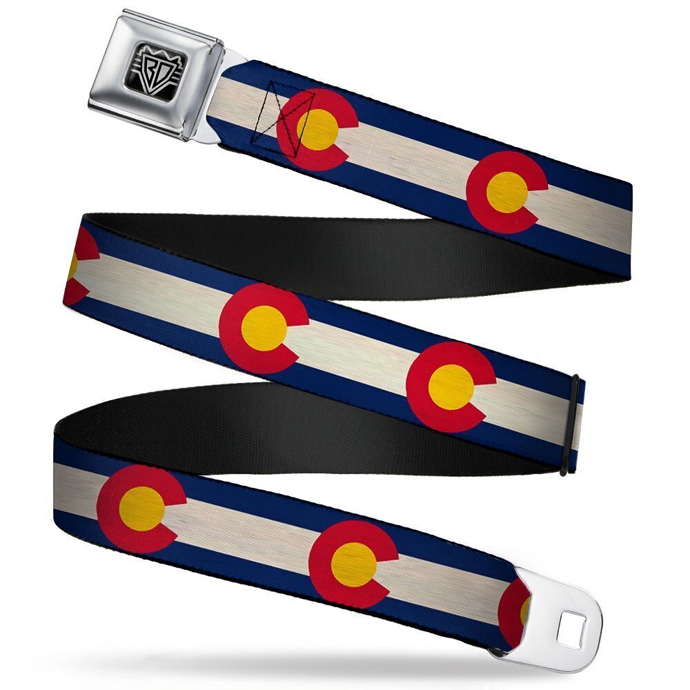 3901 Seatbelt Belt - Colorado Flags2 Repeat Vintage2 - 1.0" Wide - 20-36